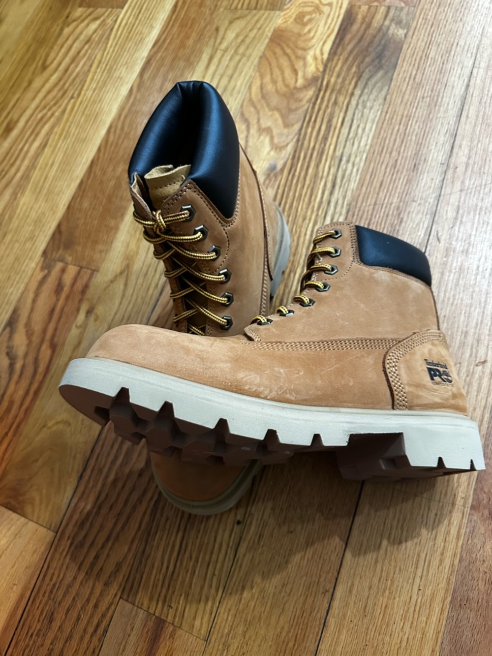 Timberland PRO Wheat/Tan Nubuck Work Boots with Black Collar